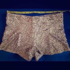 LIKE NEW - Gold Sequin Shorts, Hot Pants